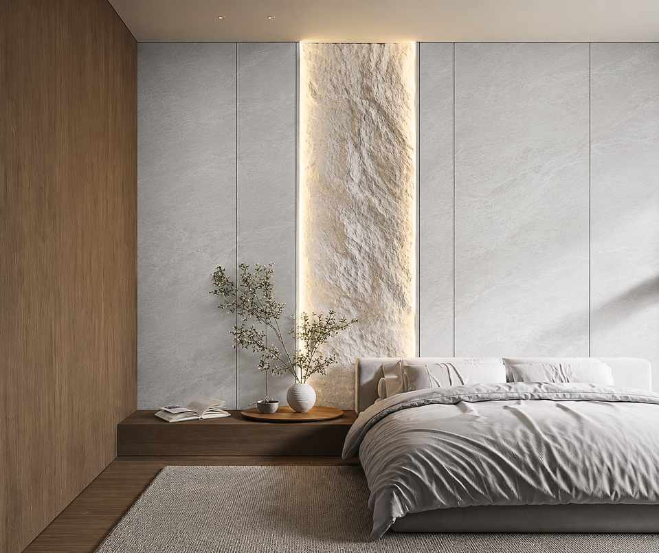 Sintered stone bedroom wall panels