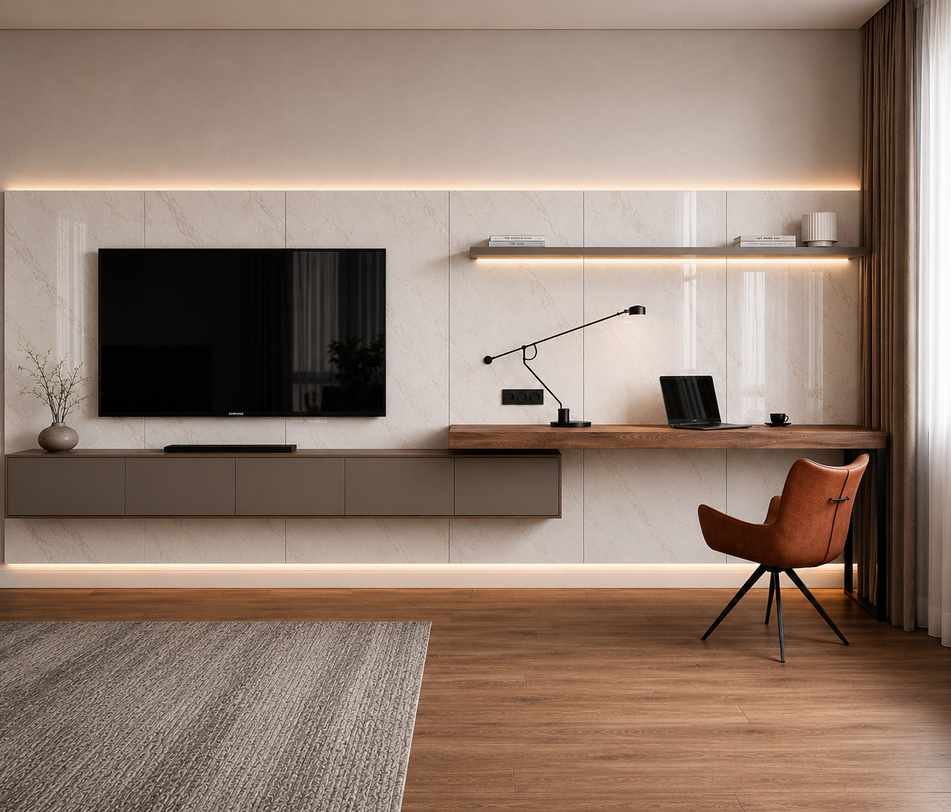 Sintered stone media wall